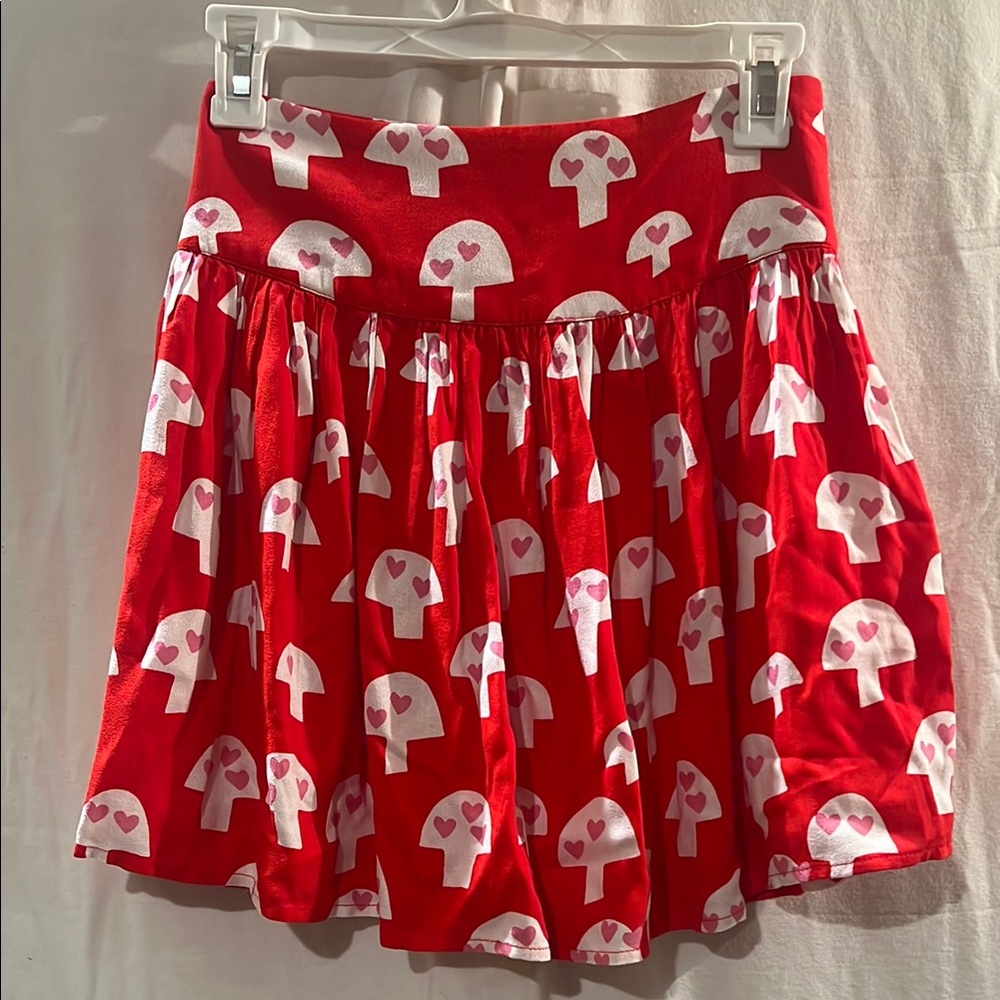 Stella McCartney Red Mushroom Print Skirt